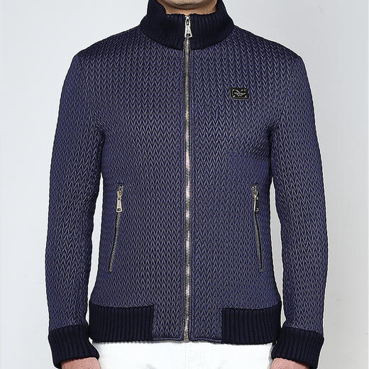 Marco Azzali 夜蓝色绗棉肌理感棉服 M3703100 商品图0