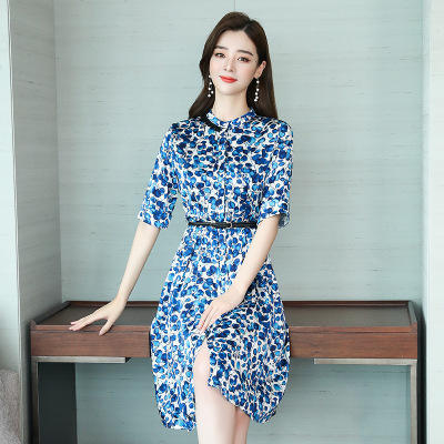 ASE-2286新品 印花真丝连衣裙 商品图3