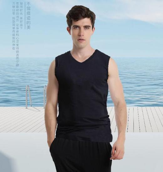 竹纤维男士圆领宽肩背心2161 商品图3