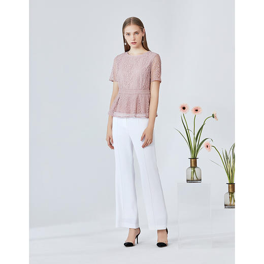 EITIE爱特爱夏季新款时尚洋气温柔显瘦蕾丝小上衣女B2013428 商品图7