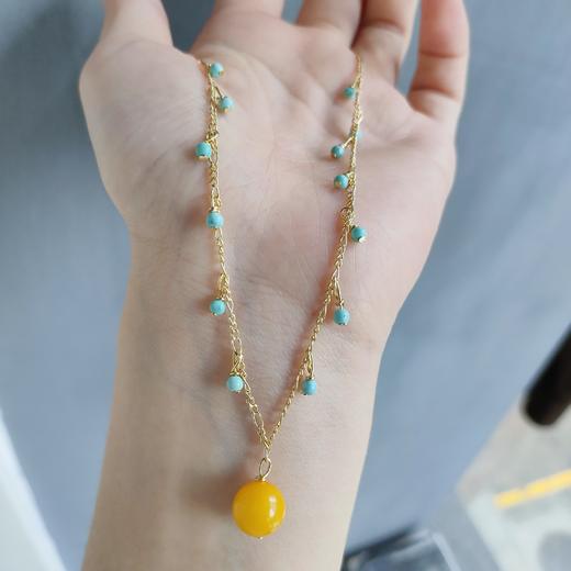 绿松石蜜蜡项链 商品图2