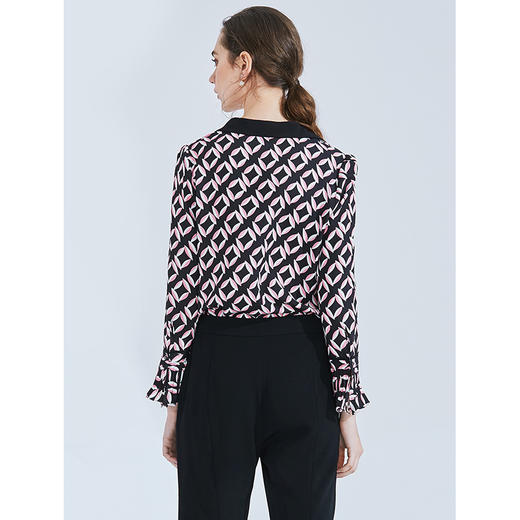 EITIE爱特爱女装春装印花衬衫女设计感小众长袖衬衣5913603 商品图4