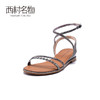 西村名物一字扣凉鞋女仙女鞋2020春夏新款平底罗马鞋X20BG23831 商品缩略图2