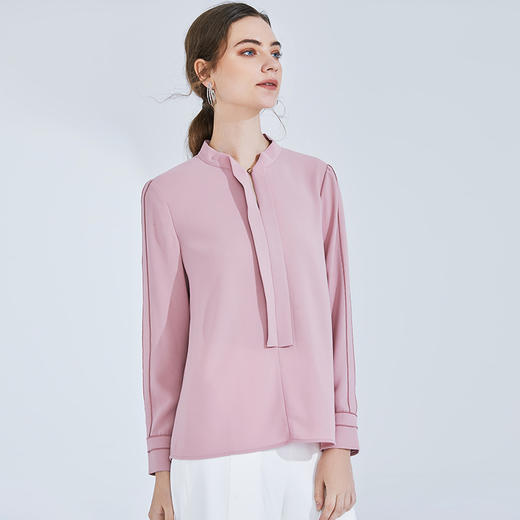EITIE爱特爱女装春季通勤百搭简约优雅系带衫小上衣5913605 商品图5