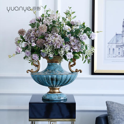 欧式美式轻奢高档仿真花假花摆件客厅玄关摆设自然风电视柜装饰花 商品图1