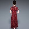 YZL-222中式气质丝绒烧花两件套连衣裙妈妈装 商品缩略图2