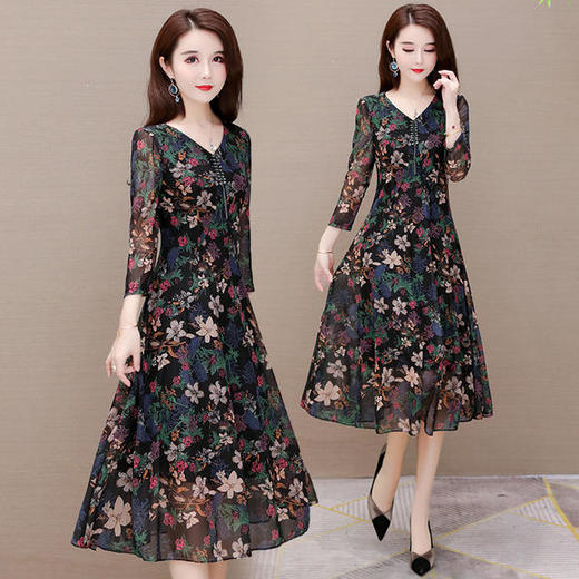 YWE-YSME-2008夏新款时尚修身显瘦印花连衣裙 商品图1