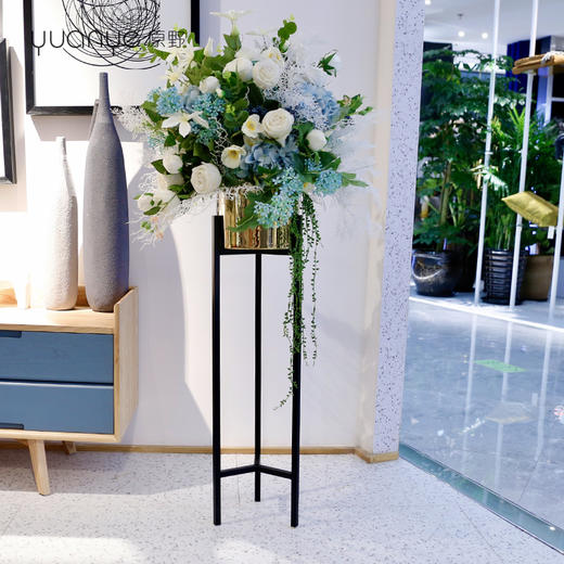 仿真花假花客厅酒店落地大束大型金属架现代高档轻奢装饰花摆设件 商品图0