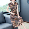 JJ-7632新款夏装宽松V领时尚气质印花中长裙 商品缩略图2