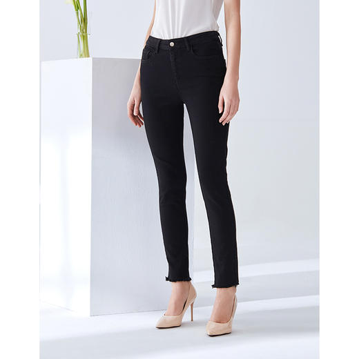 EITIE爱特爱女装夏款时尚通勤百搭纯色修身显瘦铅笔裤长裤女6105817 商品图3