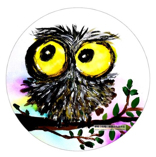 《创意水粉-猫头鹰》低幼【自动发货：下单后，点击手机短信中收到的链接，即可获取文件下载的链接；如有任何问题，可添加客服微信hm33268获得帮助】 商品图0
