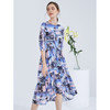 EITIE爱特爱女装夏季新款五分袖优雅不规则印花连衣裙中长款5907636 商品缩略图2