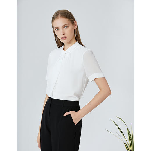 EITIE爱特爱品牌女装秋款时尚通勤职业百搭立领显瘦上衣女薄6113822 商品图4