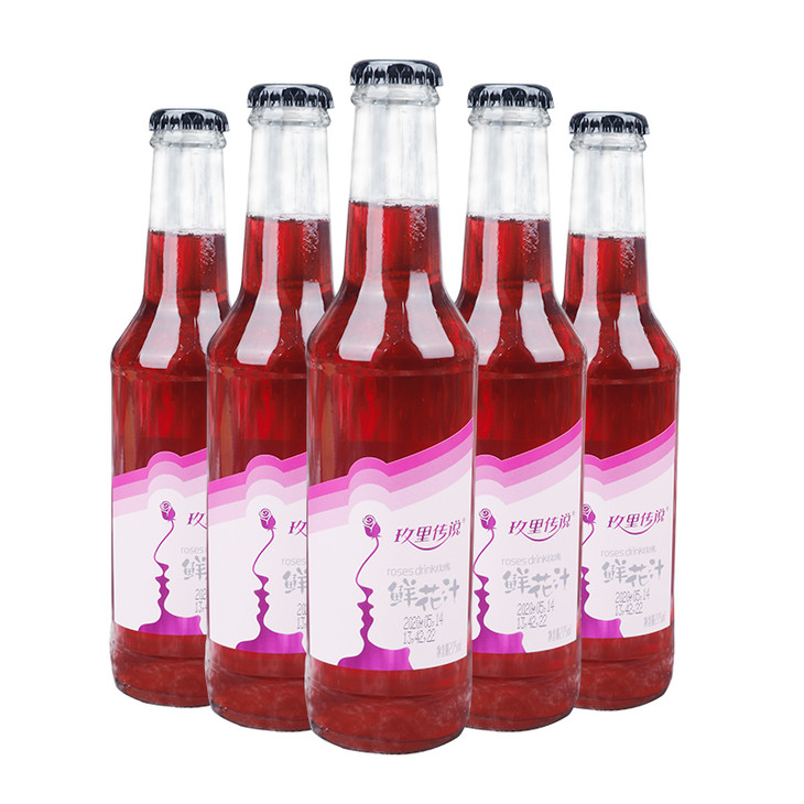 玫里传说玫瑰鲜花汁275mlx5瓶玫瑰饮料云南玫瑰花饮品食用玫瑰汁