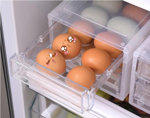冰箱抽屉式双层鸡蛋收纳盒  冰箱鸡蛋收纳盒保鲜盒厨房整理装放架托蛋盒3.30 商品图1