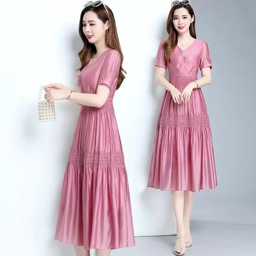 YWE-TYH206046气质减龄天丝短袖连衣裙 商品图2