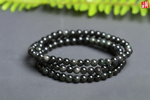 [ 无惧 ]  天然彩虹眼黑曜石多圈手串 商品图1