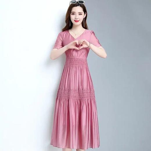 YWE-TYH206046气质减龄天丝短袖连衣裙 商品图3