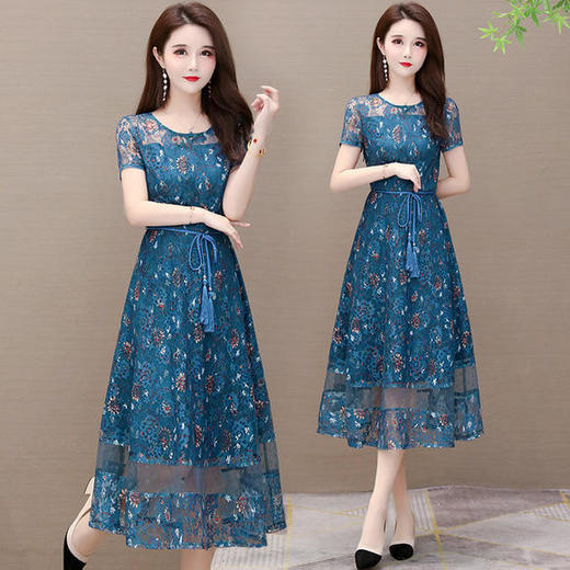 YW-06B修身短袖时尚收腰气质优雅款连衣裙 商品图2