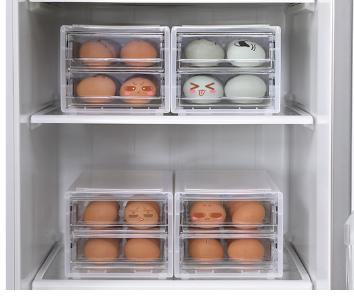 冰箱抽屉式双层鸡蛋收纳盒  冰箱鸡蛋收纳盒保鲜盒厨房整理装放架托蛋盒3.30 商品图4