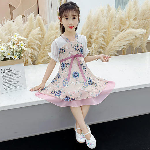 PJX-301韩版舒适，女大童洋气雪纺连衣裙 商品图1