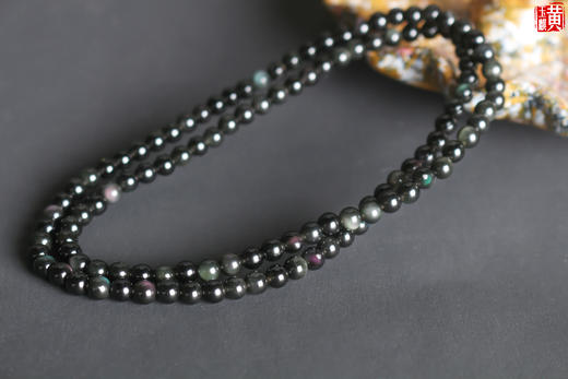 [ 无惧 ]  天然彩虹眼黑曜石多圈手串 商品图3
