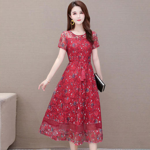 YW-06B修身短袖时尚收腰气质优雅款连衣裙 商品图4