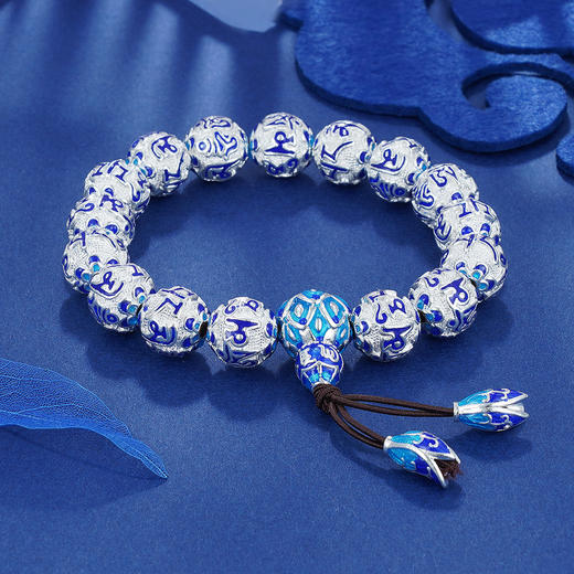 子佩集纯银真言手串【MY-000072-1】12珐琅彩手链206 商品图2