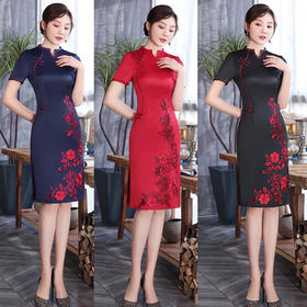 SYK-28099夏新款复古时尚气质醋酸旗袍