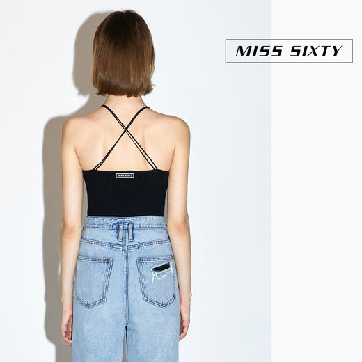 Miss Sixty2020夏季新款V领露背修身无袖针织背心602RJ1080000 商品图3