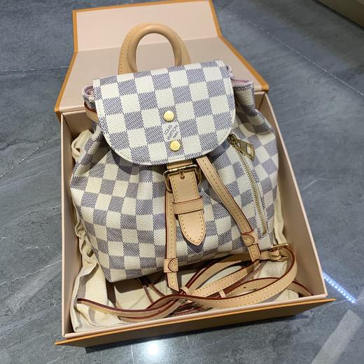 99新 lv路易威登sperone bb 白棋盘格双肩包