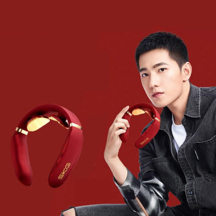 SKG颈椎按摩器4330定制红色款肩颈按摩热敷多功能脉冲护颈仪 商品图0