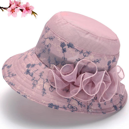 夏天中老年人渔夫帽 薄款防晒太阳凉帽透气妈妈遮阳帽 商品图0