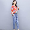 Q-ASG2028时尚休闲，印花上衣牛仔裤套装 商品缩略图2