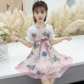 PJX-301韩版舒适，女大童洋气雪纺连衣裙
