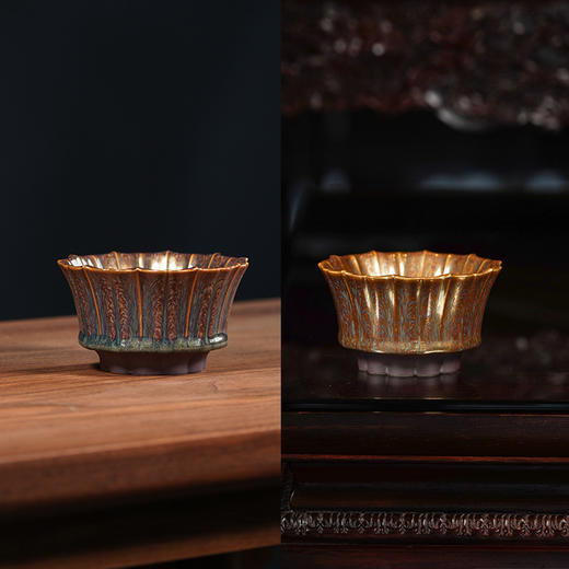 龙德堂陶艺 范泽锋烧 金丝玉毫盏《羽冠-大》 (库存请咨询客服) 商品图0