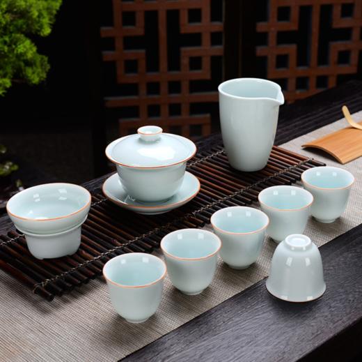 【茶具】青瓷茶具套装家用功夫茶具盖碗茶壶茶杯整套陶瓷茶具礼品 商品图0