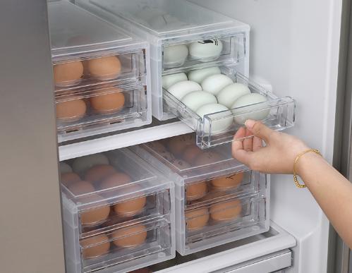 冰箱抽屉式双层鸡蛋收纳盒  冰箱鸡蛋收纳盒保鲜盒厨房整理装放架托蛋盒3.30 商品图2