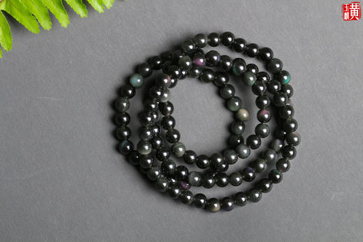 [ 无惧 ]  天然彩虹眼黑曜石多圈手串 商品图2