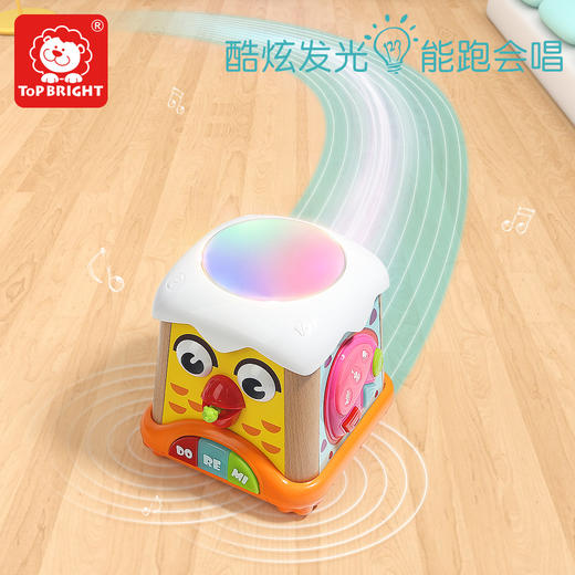 【1岁以上宝宝音乐启蒙】小鸡音乐多功能鼓 儿童小孩宝宝手敲拍打鼓六面体音乐益智玩具 商品图1