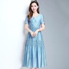 YWE-TYH206046气质减龄天丝短袖连衣裙 商品缩略图1