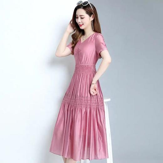 YWE-TYH206046气质减龄天丝短袖连衣裙 商品图0