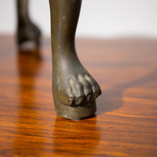 清代  铜制兽面足三弯腿盆架 商品图4