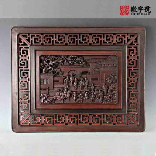 五福临门/喜报频传多款酸枝精框挂屏61*48cm 商品图0