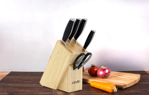 cizzle喜时【皓锐】不锈钢刀6件套厨房家用不锈钢切菜刀水果刀西式厨刀日式厨刀多用剪刀C0382 商品图0
