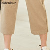 oldcolour新款时尚一体腰带直筒长裤女 商品缩略图1