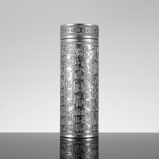 子佩集【百福齐临】S999银手工百福浮雕杯摆件【YH6400027-1】纯银内胆泡茶杯206 商品图3