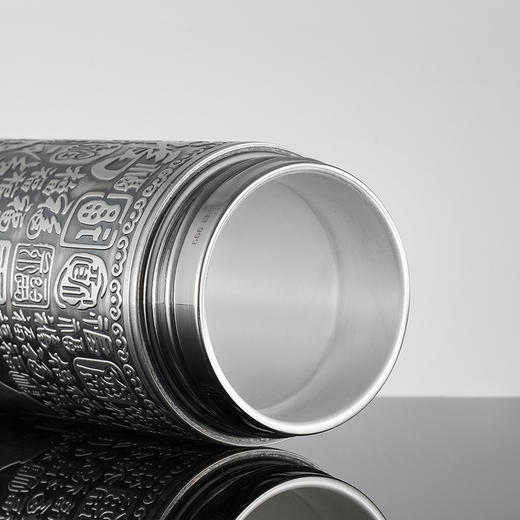 子佩集【百福齐临】S999银手工百福浮雕杯摆件【YH6400027-1】纯银内胆泡茶杯206 商品图5