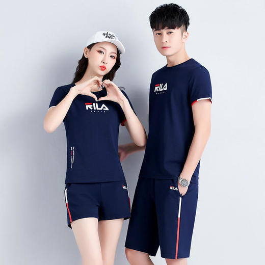 SP-9058DFSRE新款潮流时尚情侣短袖短裤休闲运动套装 商品图0