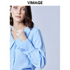 VIMAGE纬漫纪夏款轻薄舒适法式翻领喇叭袖雪纺衬衫女上衣V1309927 商品缩略图3